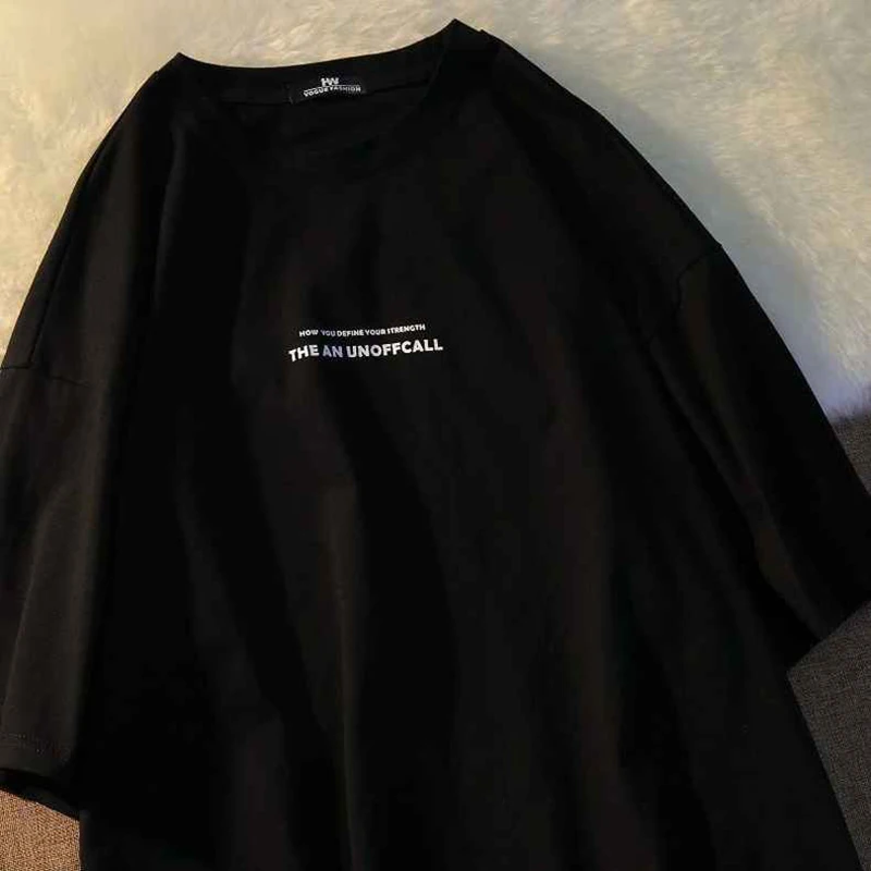 Camiseta con estampado de letras para hombre, camisa holgada de manga | Ropa de hombre · Omeda.es - Imagen 6