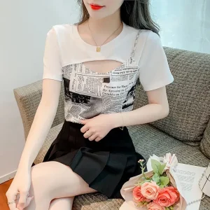 Camiseta con gráfico Sexy para mujer, traje de verano, Top ajustado, | Ropa de mujer · Omeda.es