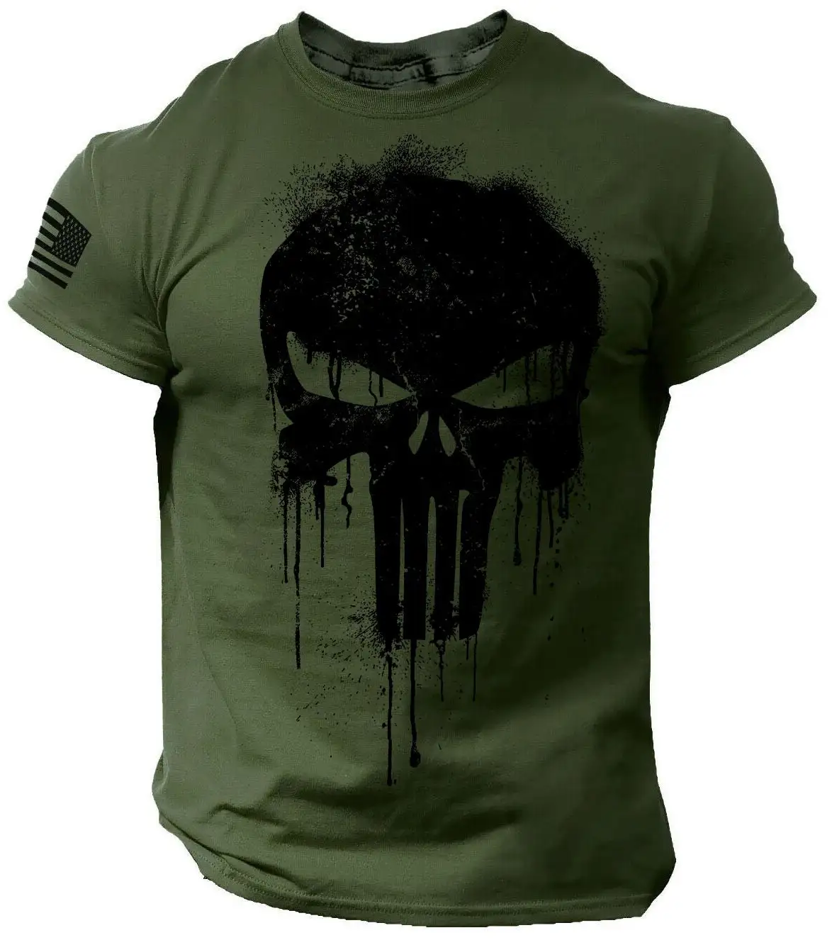 Camiseta para hombre con estampado 3D de calavera patriótica militar, | Ropa de hombre · Omeda.es