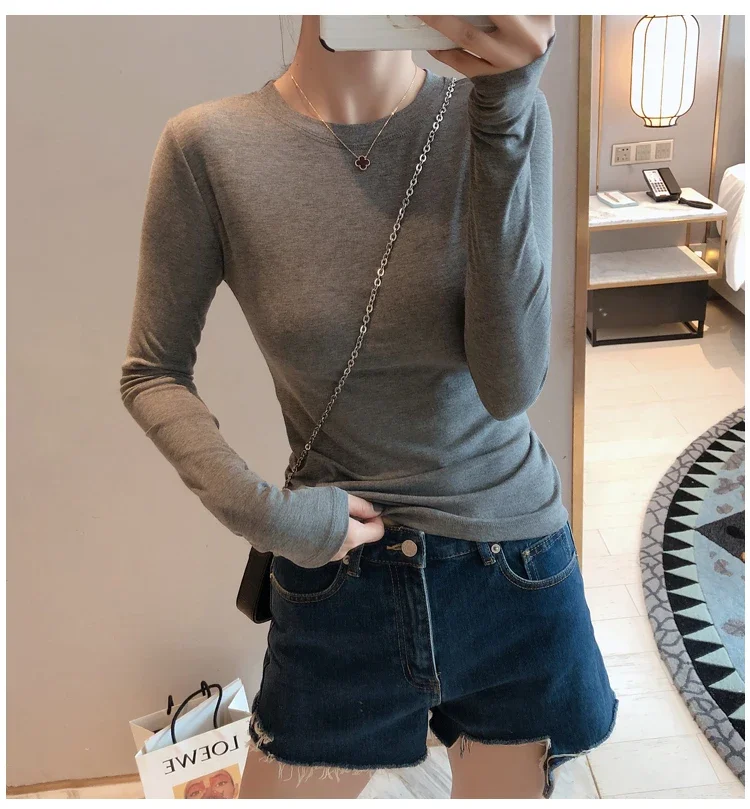 Camiseta lisa de alta calidad para mujer, camisetas básicas elásticas | Ropa de mujer · Omeda.es - Imagen 23