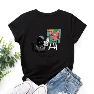 Camiseta de manga corta de gran tamaño para mujer, Camiseta estampada | Ropa de mujer · Omeda.es