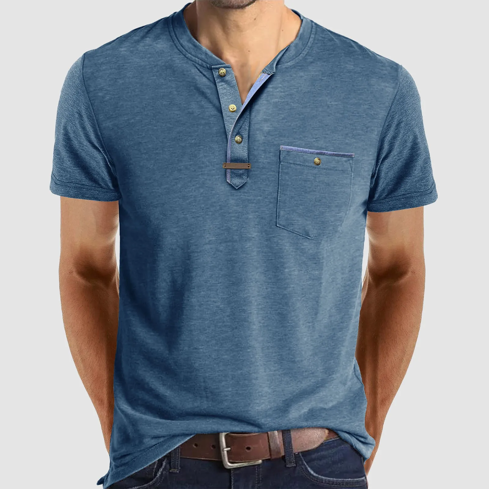 Camiseta de manga corta para hombre, camisa informal con cuello | Ropa de hombre · Omeda.es