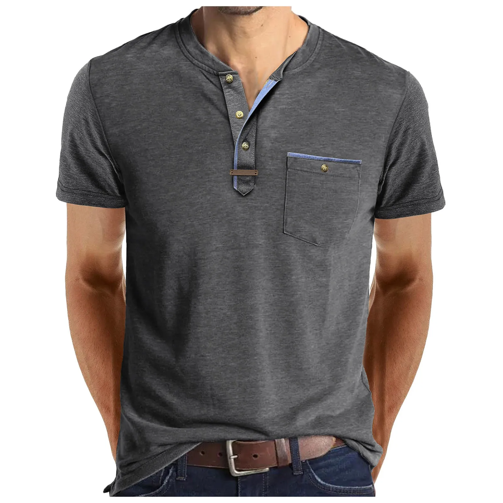 Camiseta de manga corta para hombre, camisa informal con cuello | Ropa de hombre · Omeda.es - Imagen 3