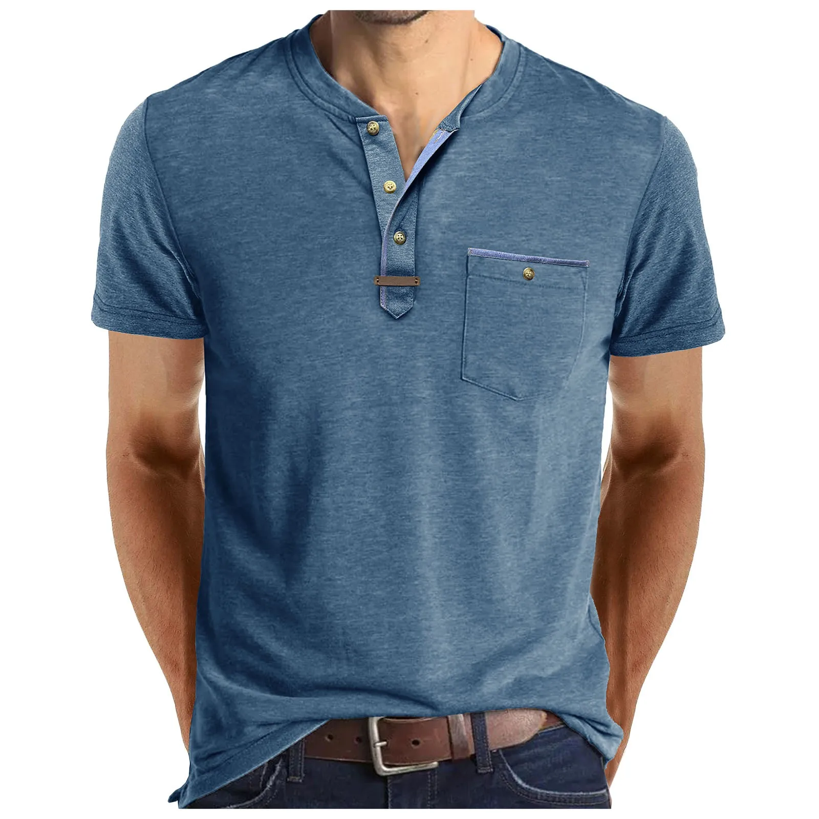 Camiseta de manga corta para hombre, camisa informal con cuello | Ropa de hombre · Omeda.es - Imagen 6