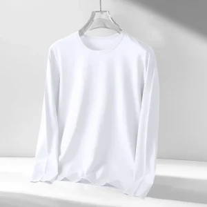 Camiseta de manga larga para hombre, camisa informal de Color puro | Ropa de hombre · Omeda.es