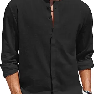 Camiseta de manga larga de lino para hombre Camisa de playa informal | Ropa de hombre · Omeda.es