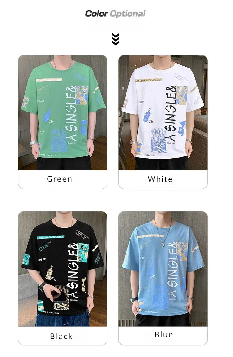 Camiseta de moda para hombre, camisa de cuello redondo, ropa de | Ropa de hombre · Omeda.es - Imagen 7