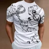 Camiseta de moda para hombre con estampado de notación Musical 3d, | Ropa de hombre · Omeda.es