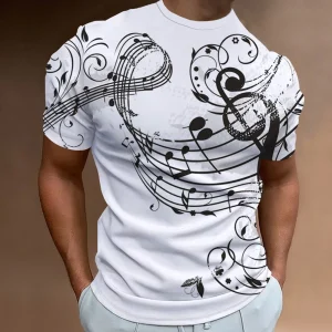 Camiseta de moda para hombre con estampado de notación Musical 3d, | Ropa de hombre · Omeda.es