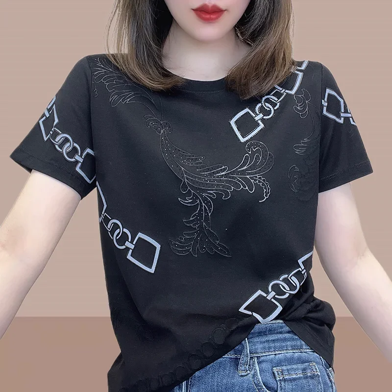 Camiseta mujer 100 ℅ Algodón gráfico holgado cuello Polo mujer ropa | Ropa de mujer · Omeda.es - Imagen 9