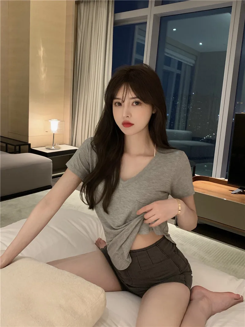 Camiseta para mujer 2025, novedad de verano, diseño con cuello en V, | Ropa de mujer · Omeda.es - Imagen 13