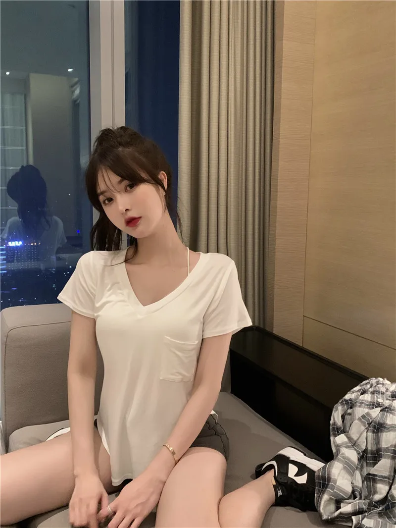 Camiseta para mujer 2025, novedad de verano, diseño con cuello en V, | Ropa de mujer · Omeda.es - Imagen 15