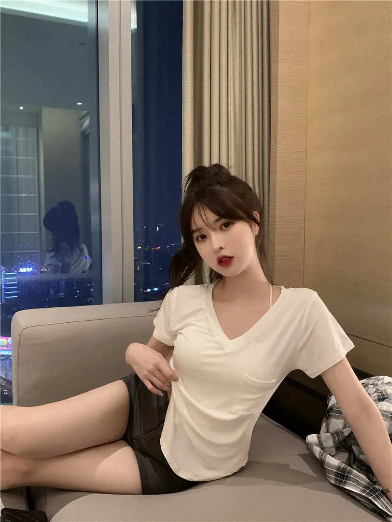 Camiseta para mujer 2025, novedad de verano, diseño con cuello en V, | Ropa de mujer · Omeda.es - Imagen 16