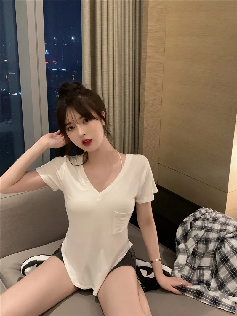 Camiseta para mujer 2025, novedad de verano, diseño con cuello en V, | Ropa de mujer · Omeda.es - Imagen 19