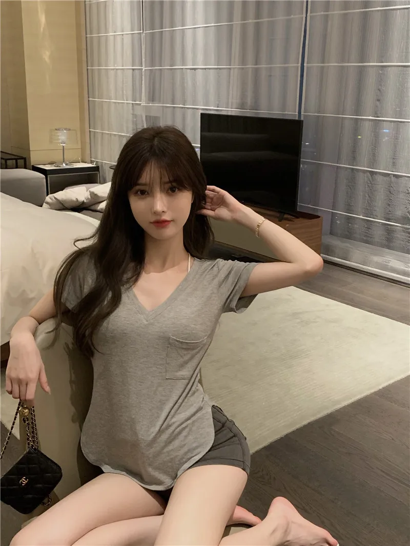 Camiseta para mujer 2025, novedad de verano, diseño con cuello en V, | Ropa de mujer · Omeda.es - Imagen 6