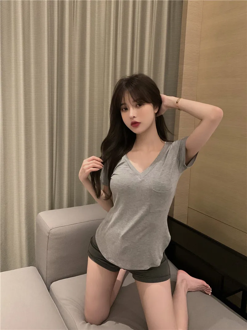 Camiseta para mujer 2025, novedad de verano, diseño con cuello en V, | Ropa de mujer · Omeda.es - Imagen 7