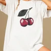 Camiseta de mujer, Camiseta de algodón con estampado de cereza, color | Ropa de mujer · Omeda.es