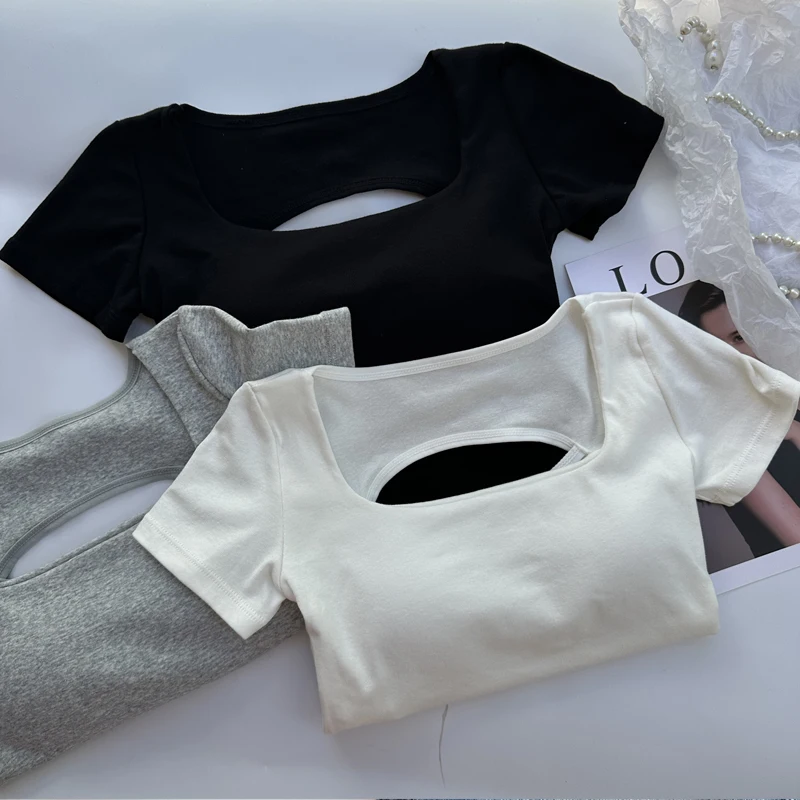 Camiseta para mujer, ropa con escote cuadrado, top corto de manga | Ropa de mujer · Omeda.es - Imagen 6