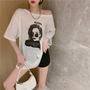 Camiseta para mujer, traje de verano, Tops gráficos holgados sexis, | Ropa de mujer · Omeda.es