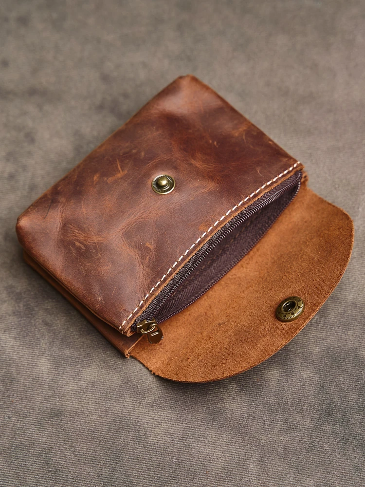 Cartera de cuero genuino con doble cremallera para hombre y mujer, | Accesorios de moda · Omeda.es - Imagen 10