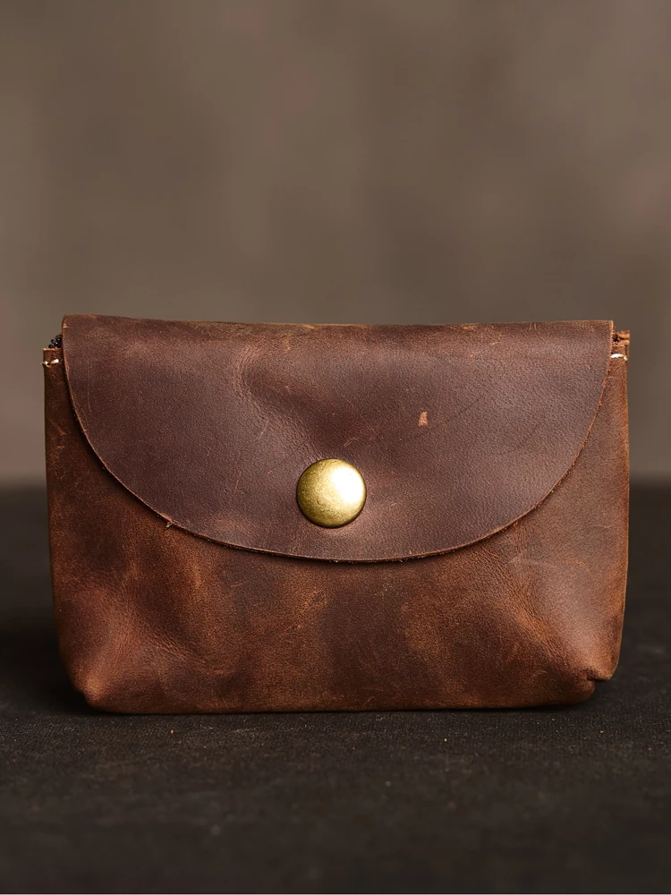 Cartera de cuero genuino con doble cremallera para hombre y mujer, | Accesorios de moda · Omeda.es - Imagen 12