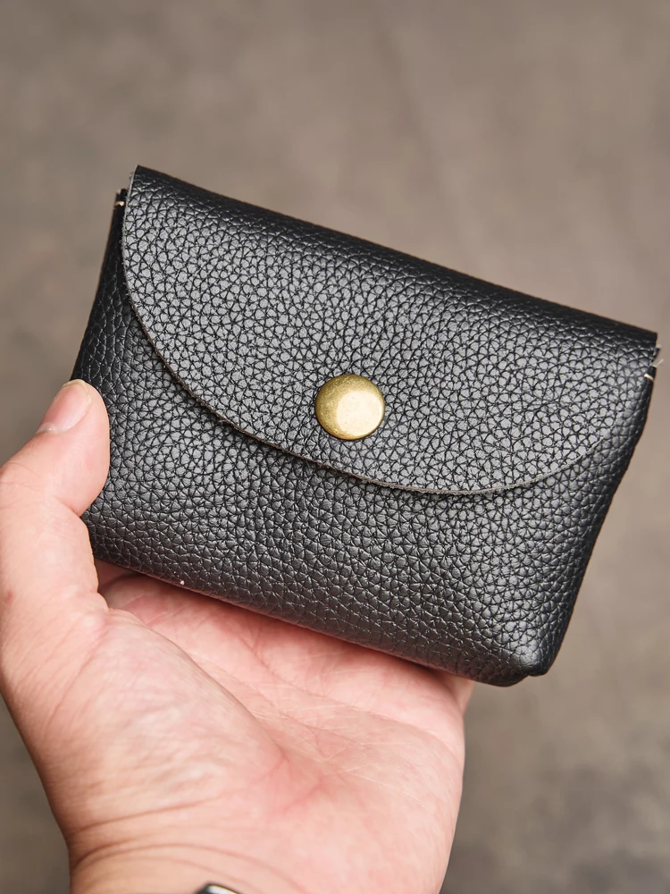 Cartera de cuero genuino con doble cremallera para hombre y mujer, | Accesorios de moda · Omeda.es - Imagen 4