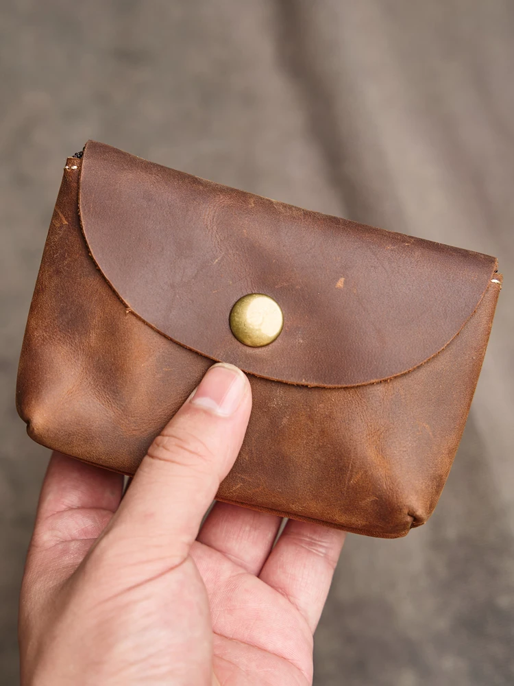 Cartera de cuero genuino con doble cremallera para hombre y mujer, | Accesorios de moda · Omeda.es - Imagen 5