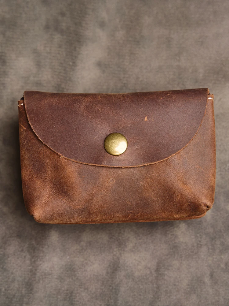 Cartera de cuero genuino con doble cremallera para hombre y mujer, | Accesorios de moda · Omeda.es - Imagen 6