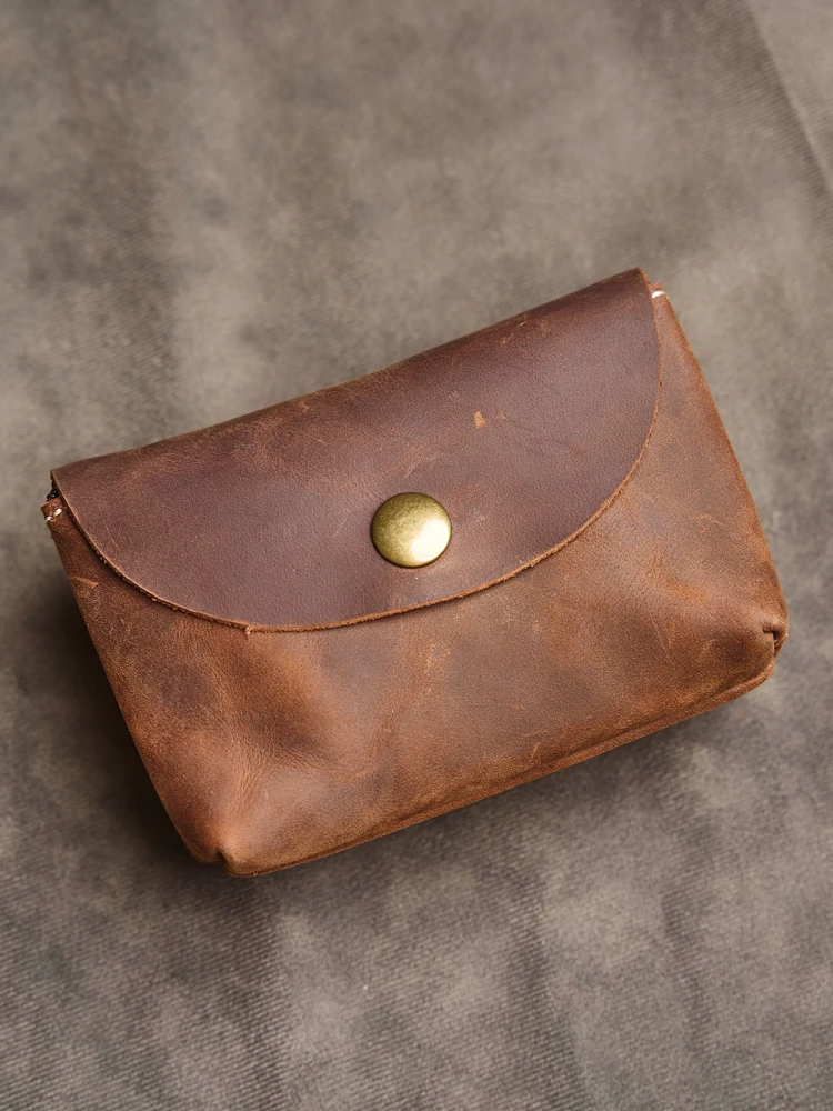 Cartera de cuero genuino con doble cremallera para hombre y mujer, | Accesorios de moda · Omeda.es - Imagen 7