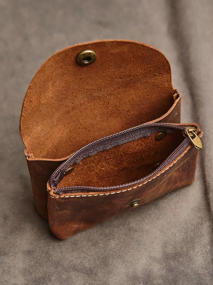 Cartera de cuero genuino con doble cremallera para hombre y mujer, | Accesorios de moda · Omeda.es - Imagen 8