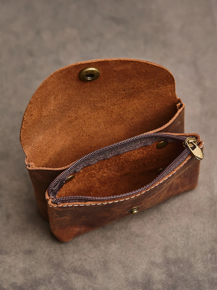 Cartera de cuero genuino con doble cremallera para hombre y mujer, | Accesorios de moda · Omeda.es - Imagen 9