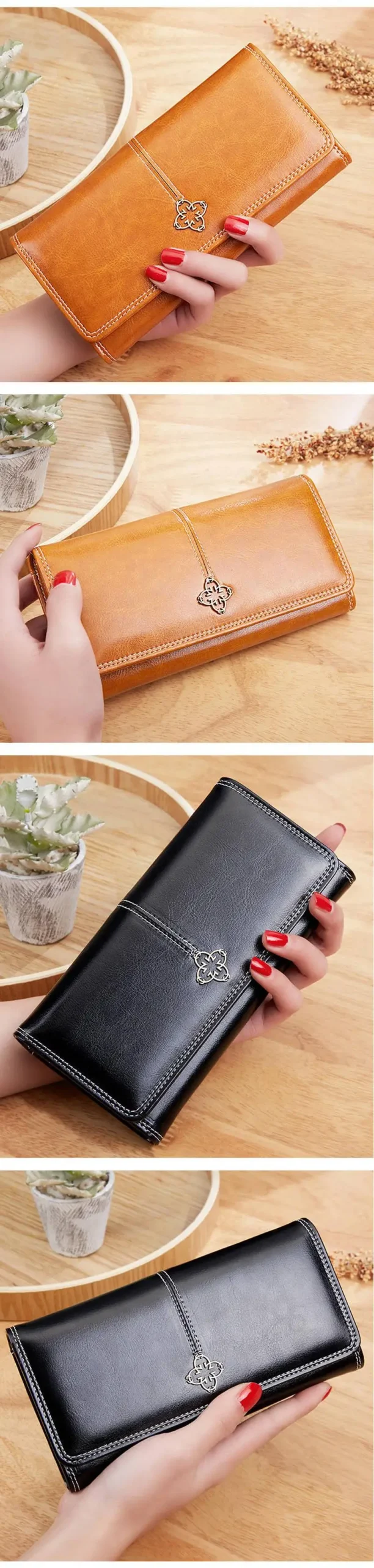 Cartera de cuero para mujer, billetera larga de lujo, a la moda, | Accesorios de moda · Omeda.es - Imagen 7