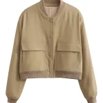 Chaqueta Bomber de Mujer Abrigo de Manga Larga con Bolsillos Retro | Ropa de mujer · Omeda.es