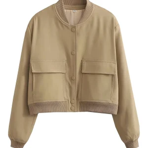 Chaqueta Bomber de Mujer Abrigo de Manga Larga con Bolsillos Retro | Ropa de mujer · Omeda.es