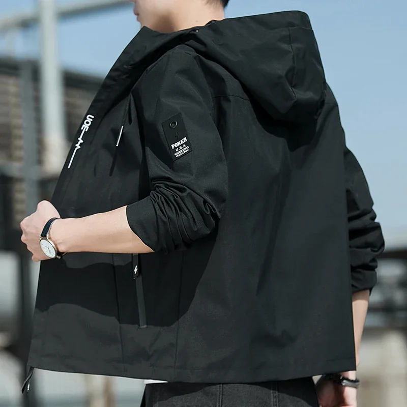 Chaqueta con capucha para hombre, abrigo informal fino, transpirable, | Ropa de hombre · Omeda.es - Imagen 16