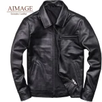 Chaqueta de cuero genuino para hombre, abrigo de Cuero 100% natural | Ropa de hombre · Omeda.es