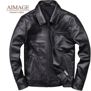 Chaqueta de cuero genuino para hombre, abrigo de Cuero 100% natural | Ropa de hombre · Omeda.es