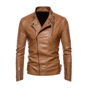 Chaqueta de cuero para hombre, chaqueta impermeable con solapa de | Ropa de hombre · Omeda.es