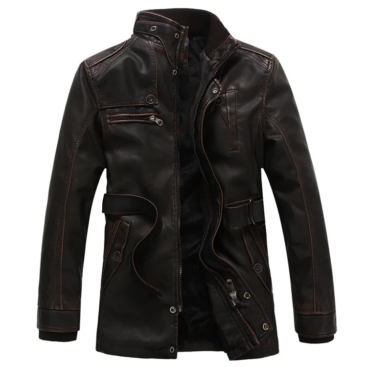 Chaqueta larga de cuero de moda para hombre, nueva chaqueta Vintage | Ropa de hombre · Omeda.es