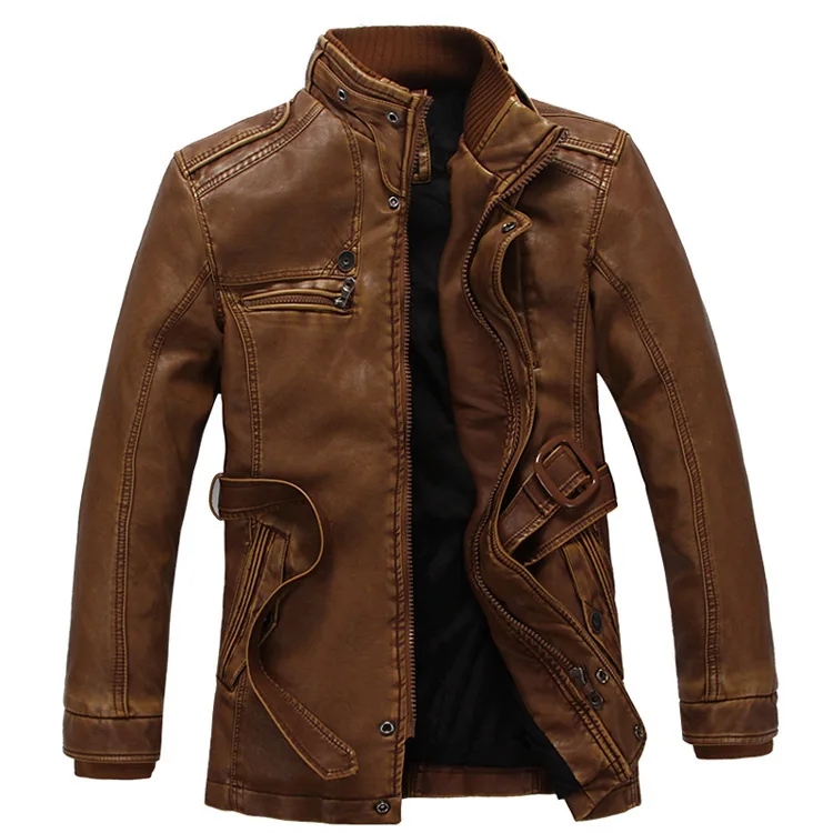 Chaqueta larga de cuero de moda para hombre, nueva chaqueta Vintage | Ropa de hombre · Omeda.es - Imagen 13