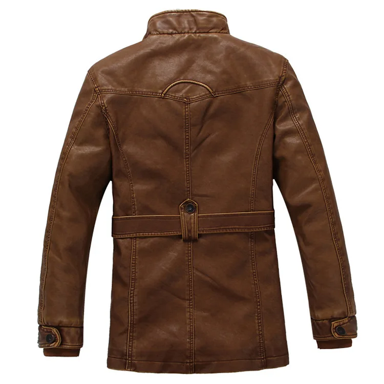 Chaqueta larga de cuero de moda para hombre, nueva chaqueta Vintage | Ropa de hombre · Omeda.es - Imagen 4