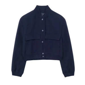 Chaqueta negra elegante a la moda para mujer, abrigo recortado | Ropa de mujer · Omeda.es