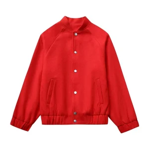 Chaqueta roja para mujer, abrigo informal de manga larga con una | Ropa de mujer · Omeda.es