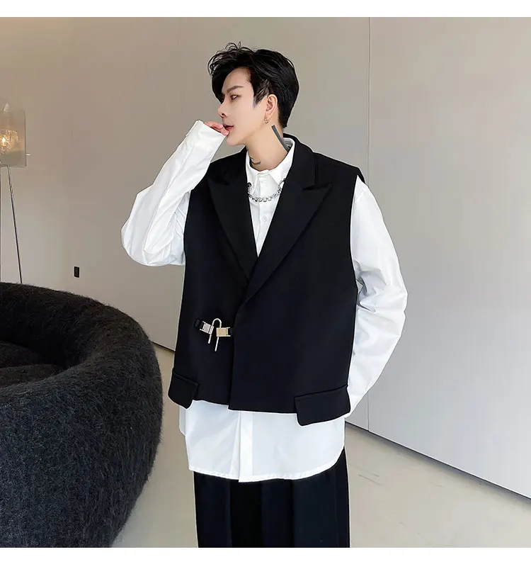 Chaqueta sin mangas para hombre, chaleco de traje Simple, Color | Ropa de hombre · Omeda.es - Imagen 18