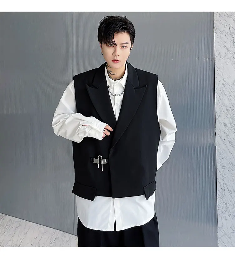 Chaqueta sin mangas para hombre, chaleco de traje Simple, Color | Ropa de hombre · Omeda.es - Imagen 24