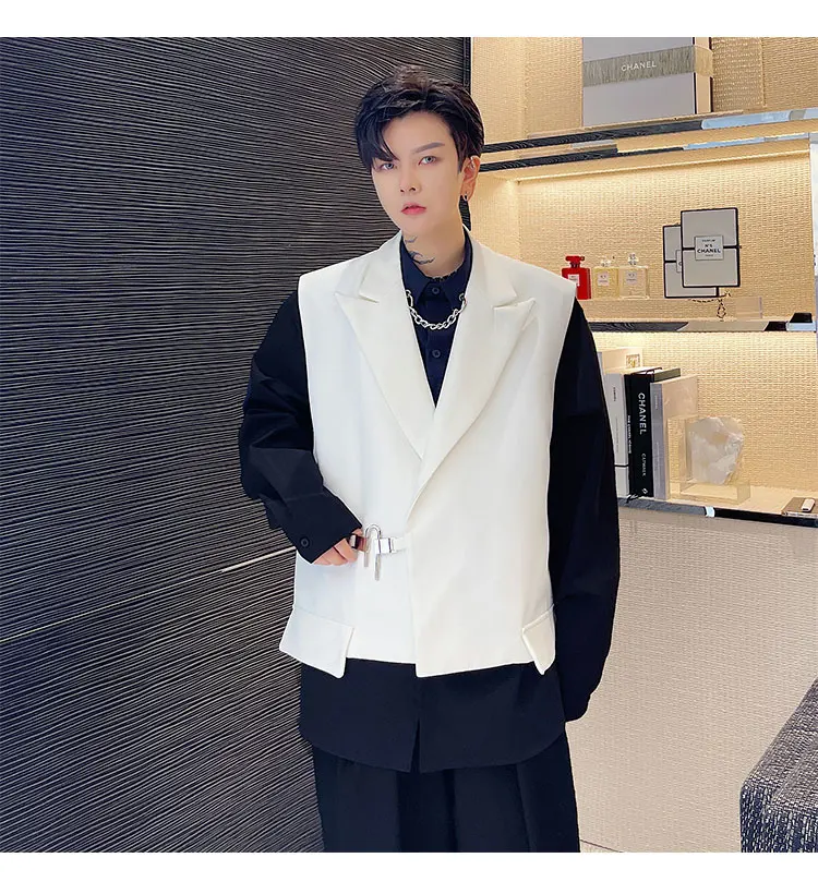 Chaqueta sin mangas para hombre, chaleco de traje Simple, Color | Ropa de hombre · Omeda.es - Imagen 8