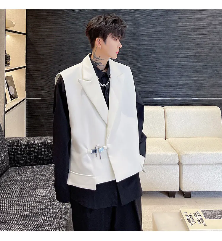 Chaqueta sin mangas para hombre, chaleco de traje Simple, Color | Ropa de hombre · Omeda.es - Imagen 9