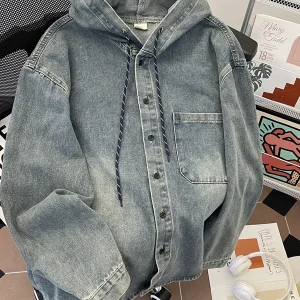 Chaqueta vaquera azul para hombre, abrigos versátiles holgados | Ropa de hombre · Omeda.es