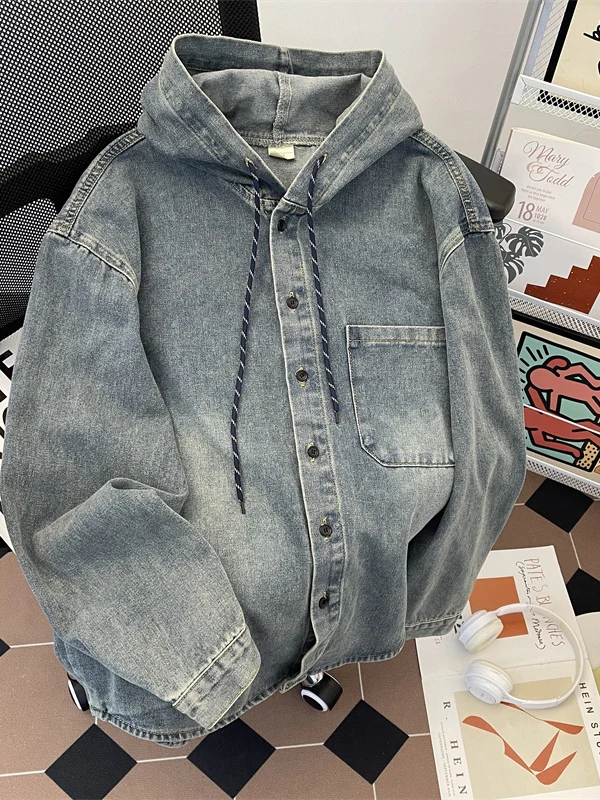 Chaqueta vaquera azul para hombre, abrigos versátiles holgados | Ropa de hombre · Omeda.es