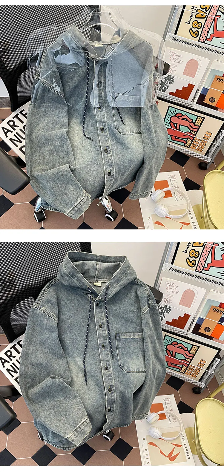 Chaqueta vaquera azul para hombre, abrigos versátiles holgados | Ropa de hombre · Omeda.es - Imagen 6